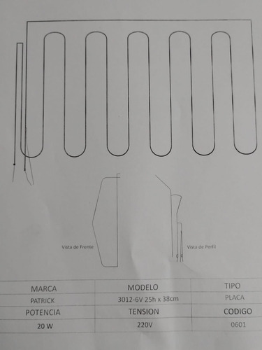 Resistencia Placa Patrick 3012 (0601)