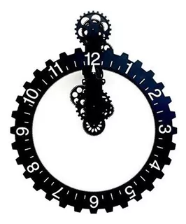 Reloj De Pared Big Wheel Hour, Negr
