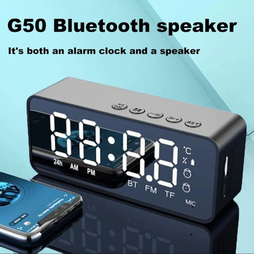 Reloj Despertador Led 2 Alarmas Bluetooth, Atavoz, Radio