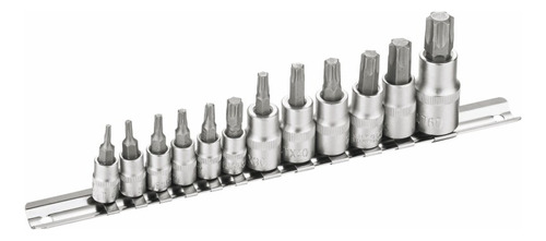 Set Dados Puntas Torx Macho 1/2 - 1/4  PuLG 12 Pzas