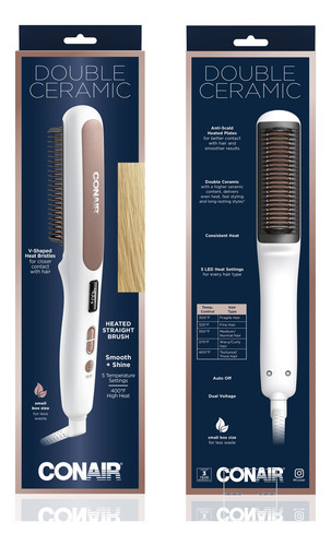 Escova De Alisamento Conair Double Ceramic Com Cerdas Em For