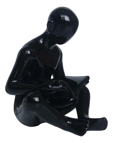 Lector Estatua Figuras Coleccionables Pensador Negro