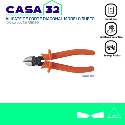 Imagem 5 de 5 de Alicate Corte Diagonal 6.1/4 Isolado 1000v 8314-160 Gedore