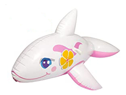 Inflable Ballena Transparente 160 Cm. Blanco/rosa Color Blanco