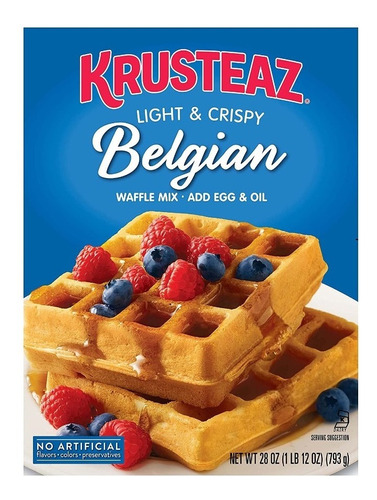 Krusteaz Harina Para Preparar Waffles Estilo Belga 793 G