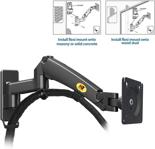 Imagen 3 de 8 de Soporte North Bayou NB F150 de pared para TV/Monitor de 17" a 27" negro