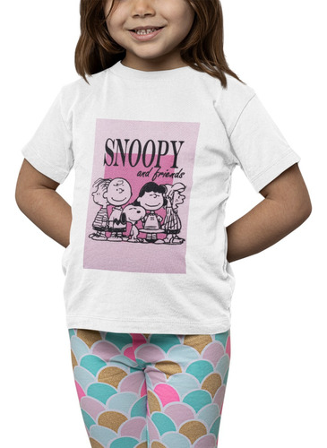 Polera Niña Snoopy Charlie Brown Comic Estampado Algodon