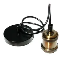 Comprar Portalampara Vintage Armado Cable Y Floron E27 Cobre \u002F Cromo