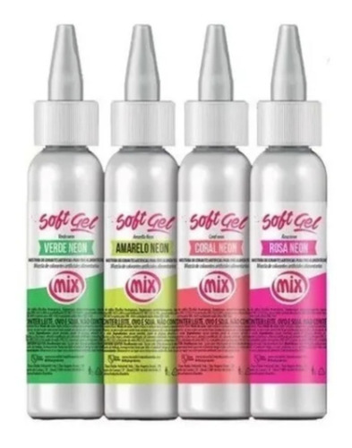 Corante Neon Alimentício Soft Gel Bolos, Confeitaria Kit 4