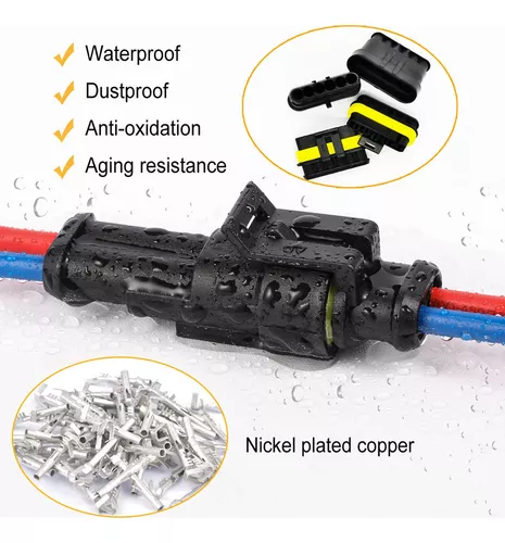 Conectores eléctricos automotrices impermeables de 2 pines