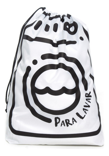Kit 4 Sacos Organizador Roupa Suja Dobrável Multiuso Branco