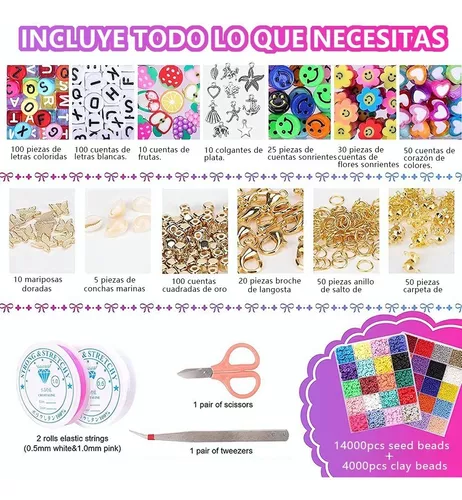 Kit Para Hacer Pulsera De Collar Bricolaje Cuentas 19000 Pcs