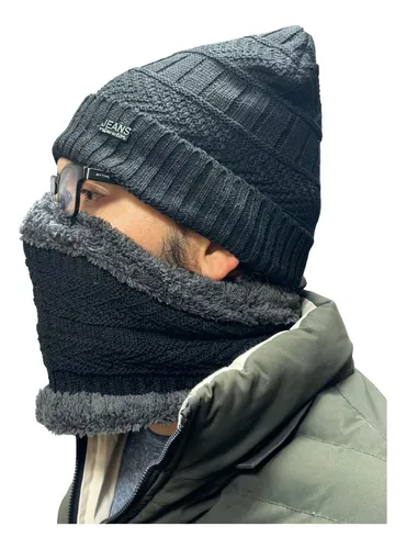 Kit 3 Pieza Gorro +cuello+ Guantes Termico Chao Frio Unisex Negro X 3 Unico