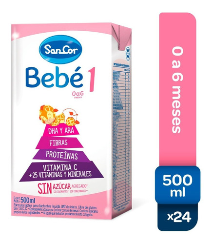 Leche Sancor Bebe 1 (0 A 6m) Nut. Comp. 500ml X 24 Uni