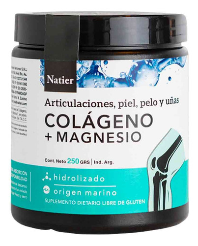 Natier Colágeno Magnesio Polvo Hidrolizado Concentrado 250g