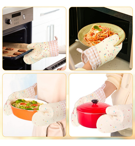 Set De 2 Guantes De Horno De Silicona Manoplas De Horno
