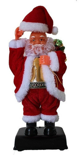 Boneco Papai Noel Tira Touca Mexe E Canta Música De Natal Pilha Aa