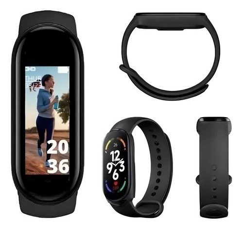 Reloj inteligente Smartband M7 para iOS y Android, negro, diseño de correa: suave