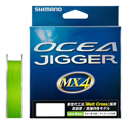 Linha Shimano Ocea Jigger Mx4 300m - Verde Limão Cor 25lbs - Verde Limão