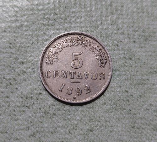 Moneda De 5 Centavos Año 1892