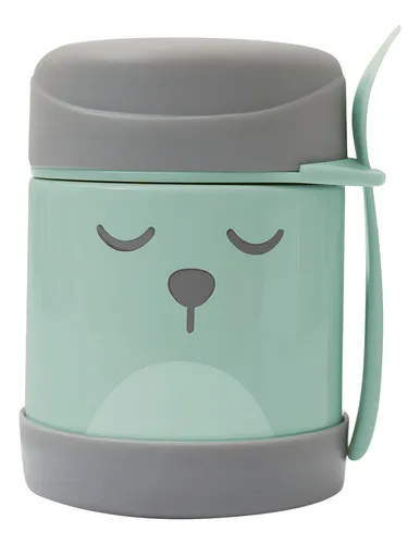 Pote Térmico Colher Tampa Papinha Bebê Infantil Gumy Buba® Cor Verde