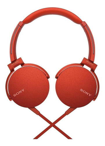 Imagen 2 de 3 de Audífonos Sony MDR-XB550AP rojo
