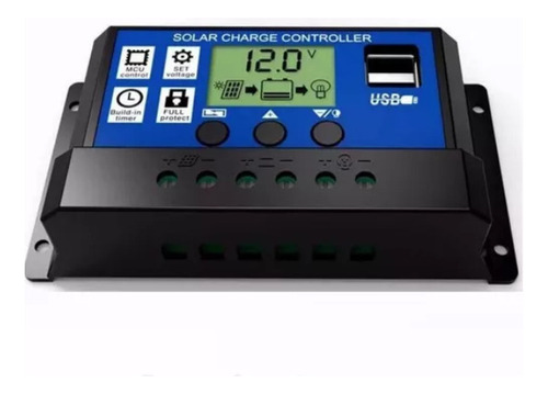 Controlador Carga Painel Solar 40a Usb 12/24v Pwm