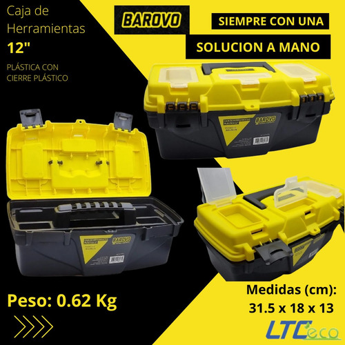 Imagen 2 de 10 de Set Cajas De Herramientas Barovo 12 15 18 Plástica Kit