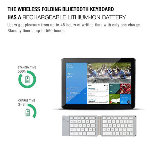 Mini Teclado Plegable Inalámbrico Bluetooth Portátil De Viaj