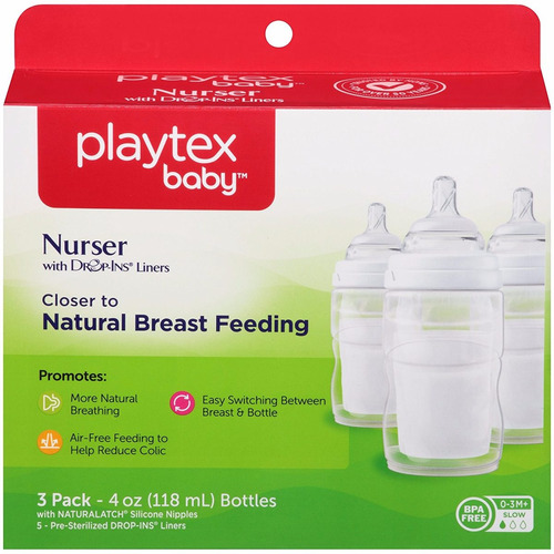 Playtex Baby Nurser Drops Ins 3 Biberones 4 Onzas