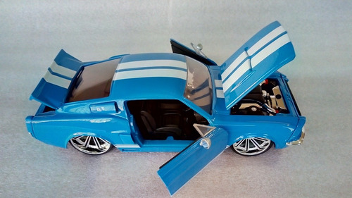 Ford Gt 500 Modelo 1967 A Escala 1/24 Azul, Metalico