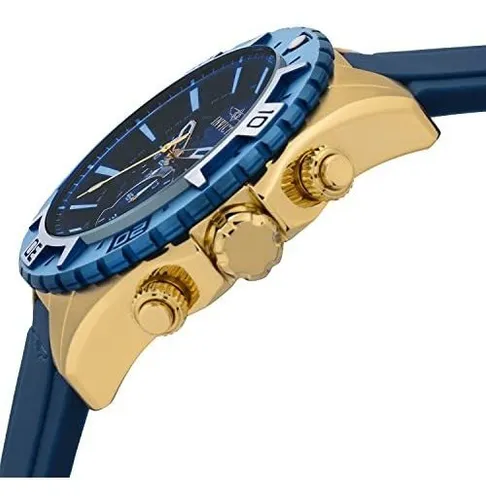 Reloj De Cuarzo De Acero Inoxidable Con Correa De Silicona