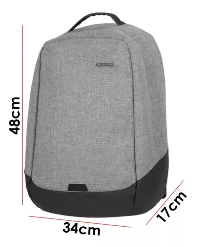 Mochila American Tourister Safepack Grey Melange