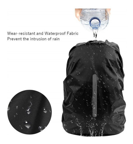 2 Funda Impermeable Para Mochila Para Senderismo Camping Color Negro/negro Diseño De La Tela Xl(60-70l)