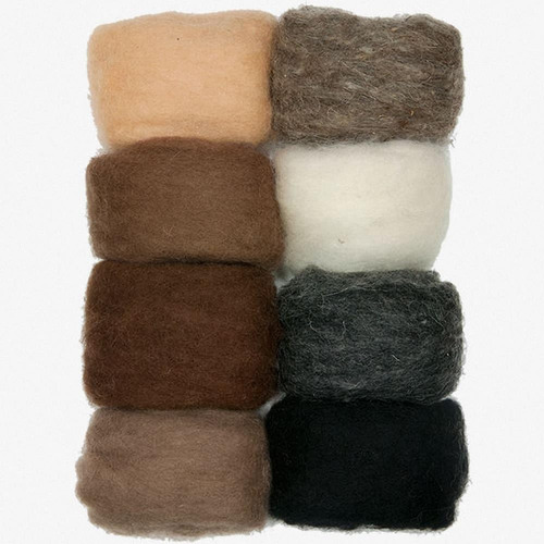 Hilo De Lana Natural Tierra 8 Paquetes 80g Para Needle Felti