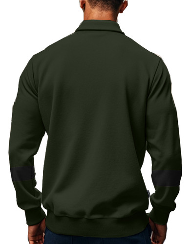 Sudadera Holgada Con Solapas Y Botones Para Hombre