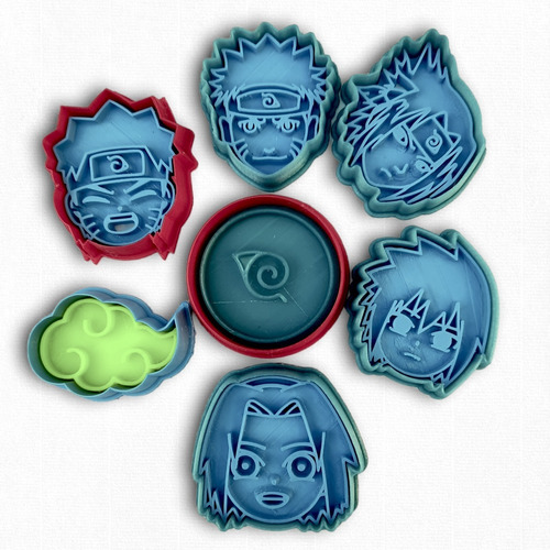 Mini Cortantes Galletas Temática Naruto X7