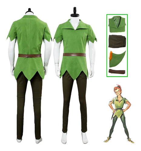 1 Disfraz De Cosplay De Peter Pan For Hombre Adulto, Pantalon