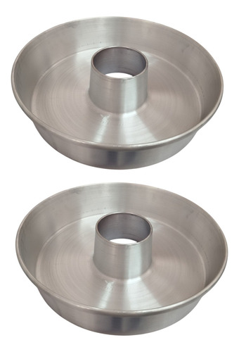 2 Pza Molde De Rosca Para Hornear Pan Aluminio 34 X 8 Cm. Plateado