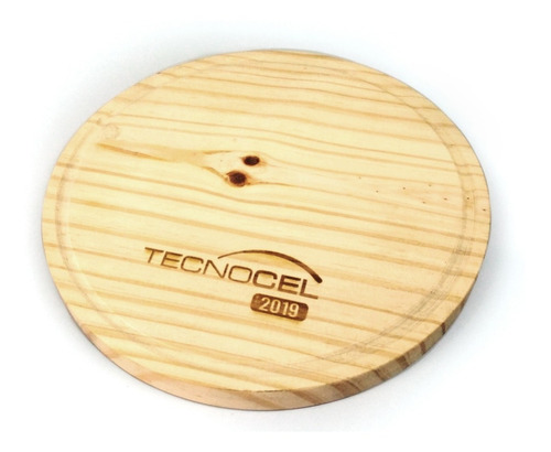 Tabla Plato En Madera  Logo Personalizado Grabado Laser 