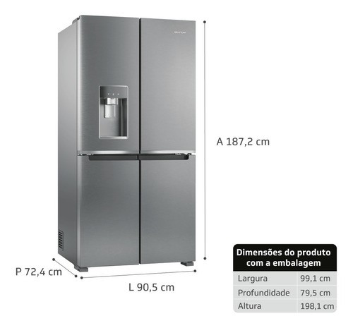 Geladeira Brastemp Inverse 4 Frost Free 543 Litros Cor Inox