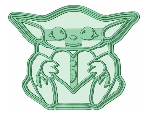 Cortador Galletas / Fondant Baby Yoda Corazon Grogu Sw04