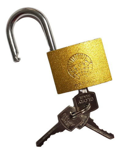 Cadeado Grande Com 3 Chaves Resistente 50mm Envia Rápido Cor Dourado Dourado