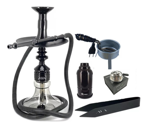 Narguile Kit Aya 2 Respiros Novo + Acendedor Kaloud E Brinde