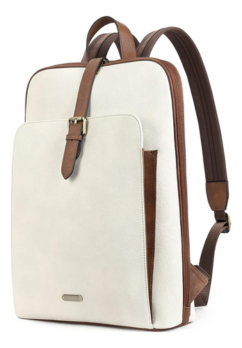 Cluci Leather 15.6 Pulgadas Laptop Backpack Purse Para Mujer