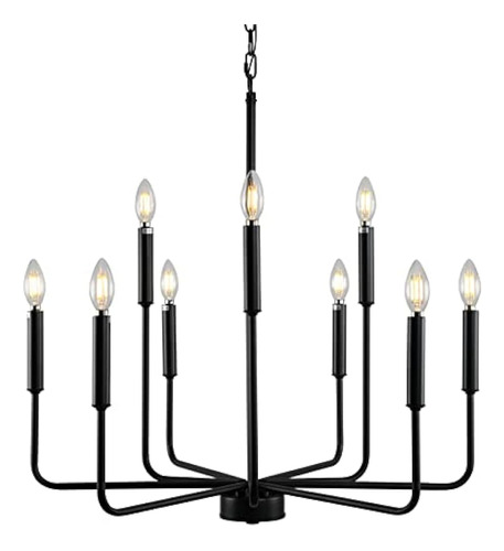 Black Chandelier, Farmhouse Chandeliers For Dining Room 9-li