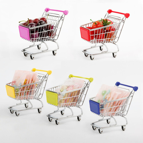 3pcs Mini Carrito De Compras Para Niños Jugete De Tienda -