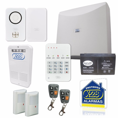 Kit Alarma Casa X-28 Avanzado 4 Zonas Inalámbrica Sirena