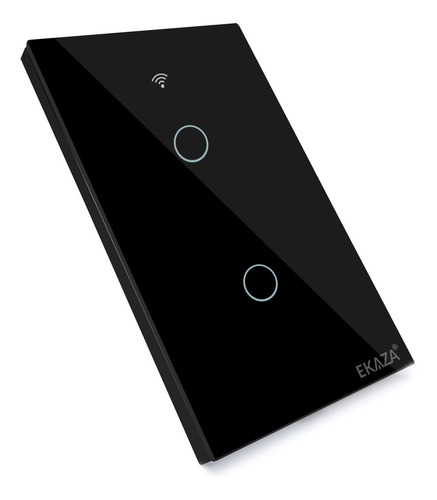 Imagem 1 de 6 de Interruptor Inteligente Ekaza Touch 2 Tecla Wifi Alexa Preto