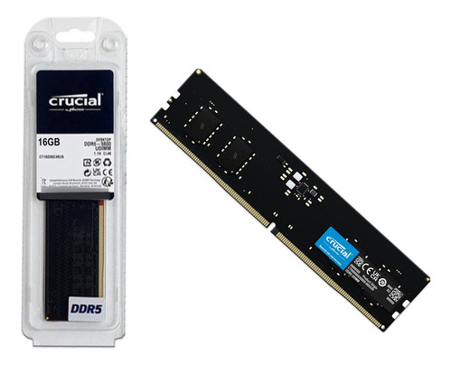 Memoria RAM Crucial Ddr5 para PC, 16 GB, 5600 MHz, CT16G56C46U5 Udimm